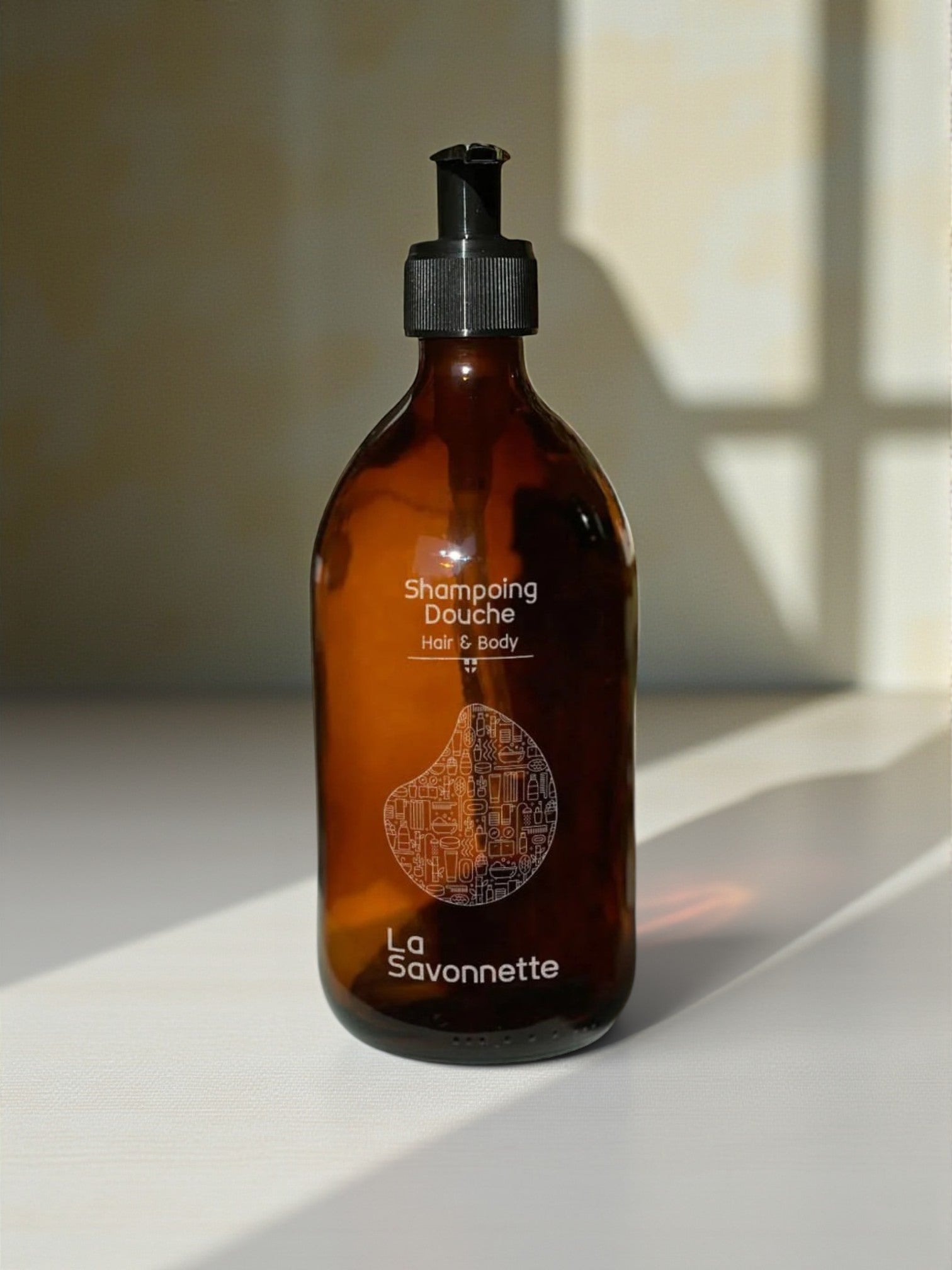 Glass bottle "Shower Shampoo"