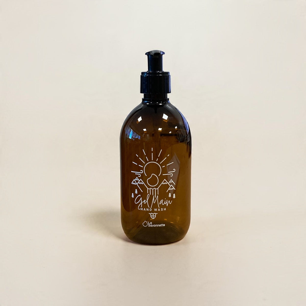 Flacon PET "Gel Main" - Montagne - Sérigraphie 3D - 500 ml