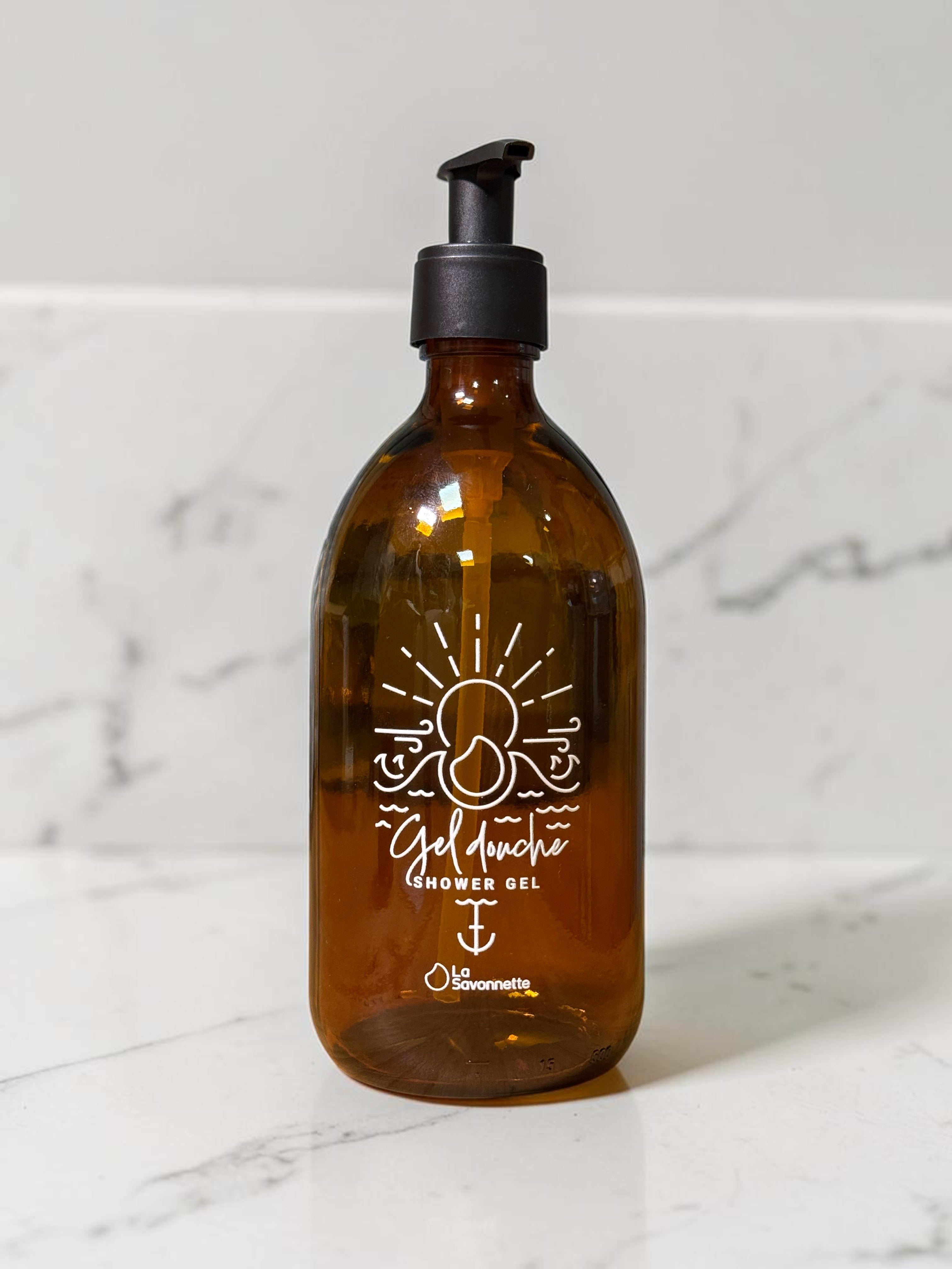 Flacon Verre "Gel Douche Mer "