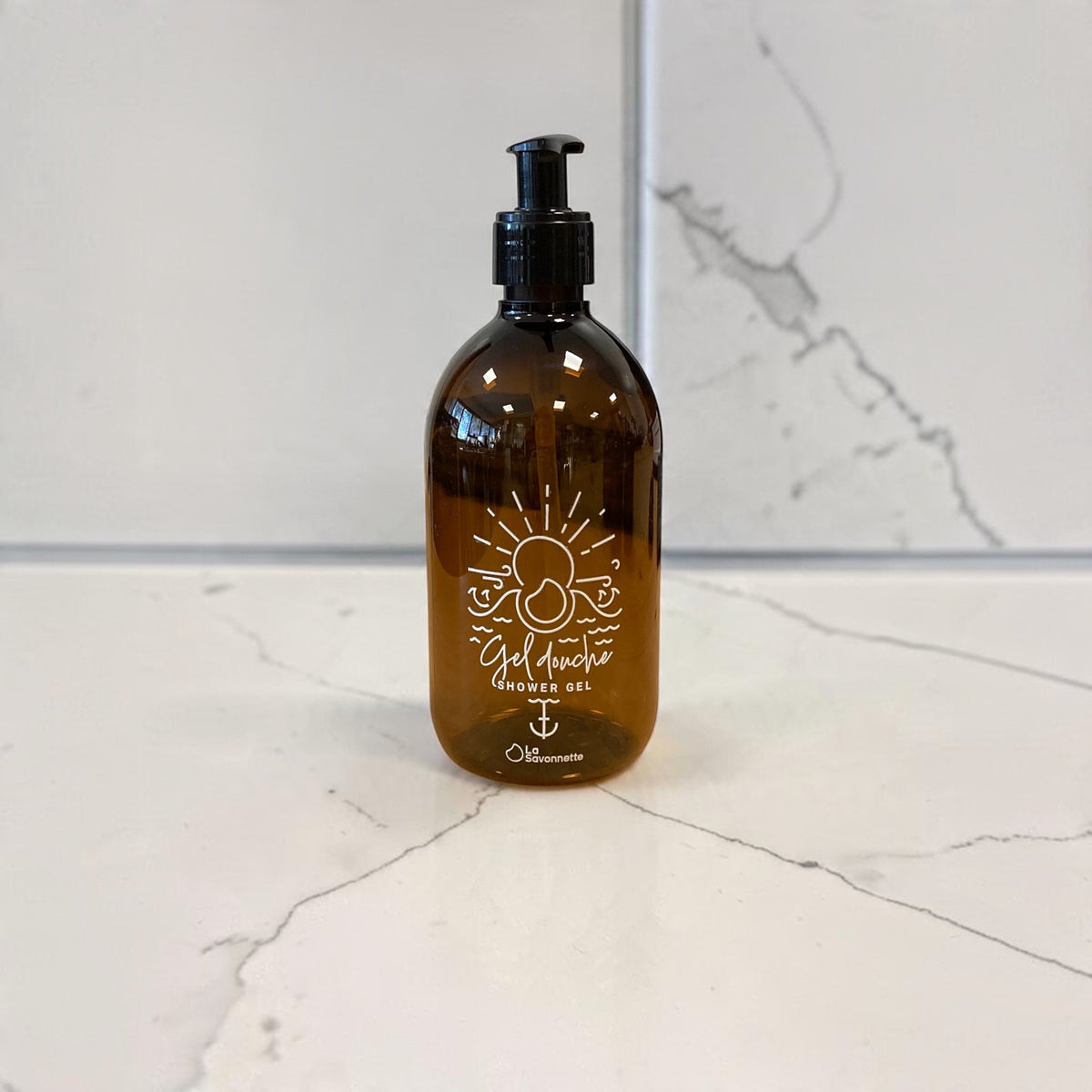 Flacon PET "Gel Douche Mer "- Sérigraphie 3D - 500ml