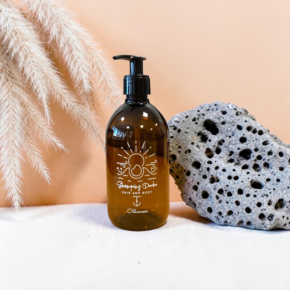 Flacon PET - Shampoing/Douche - Mer - Sérigraphie 3D - 500 ml