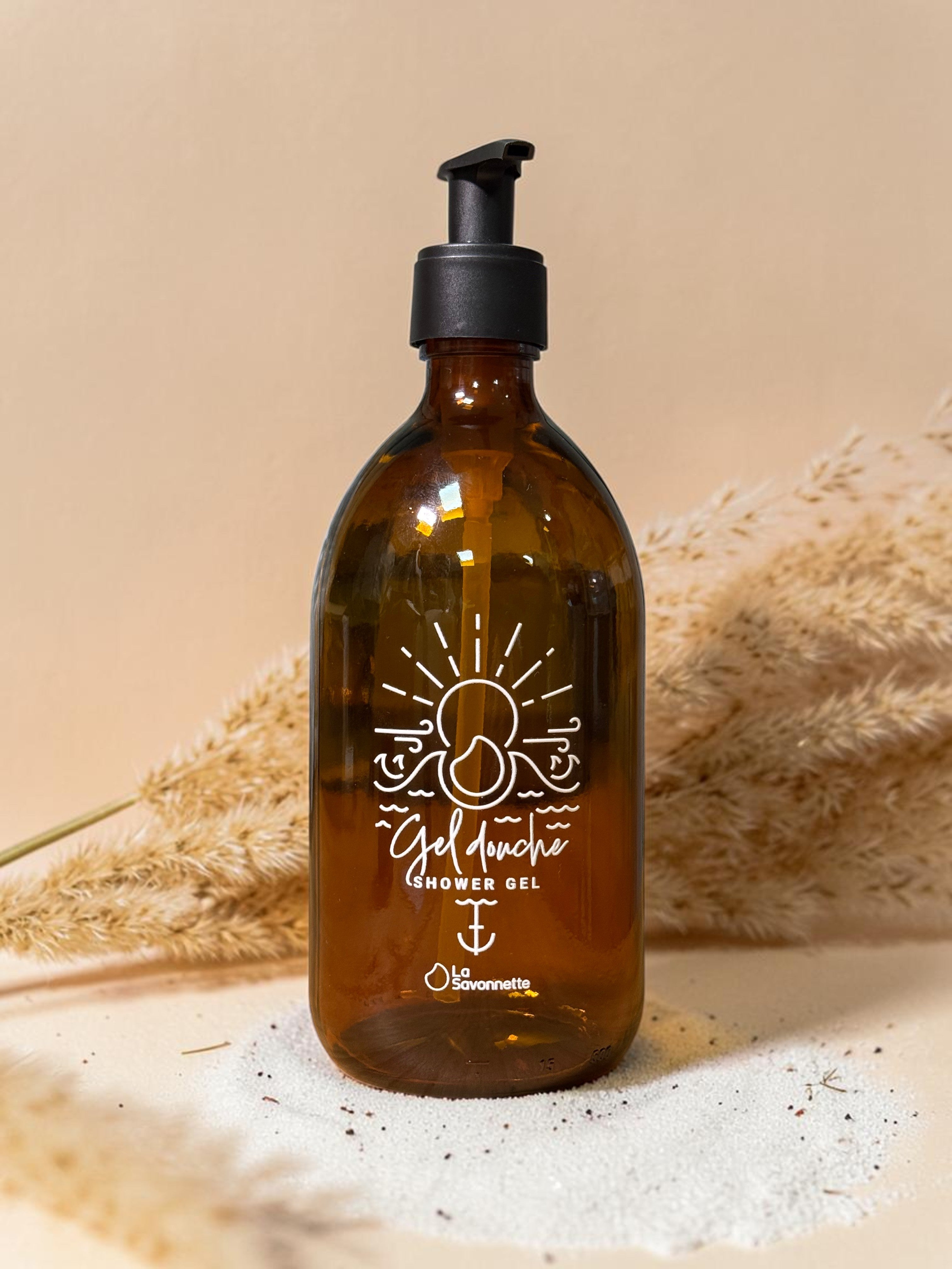 Flacon Verre "Gel Douche Mer "