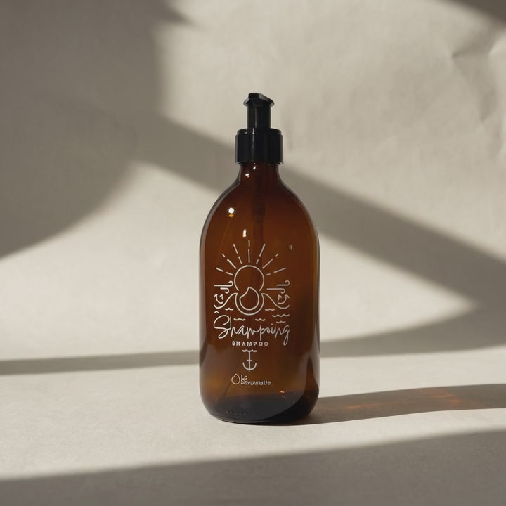 Load video: Flacon Verre "Shampoing Mer "
