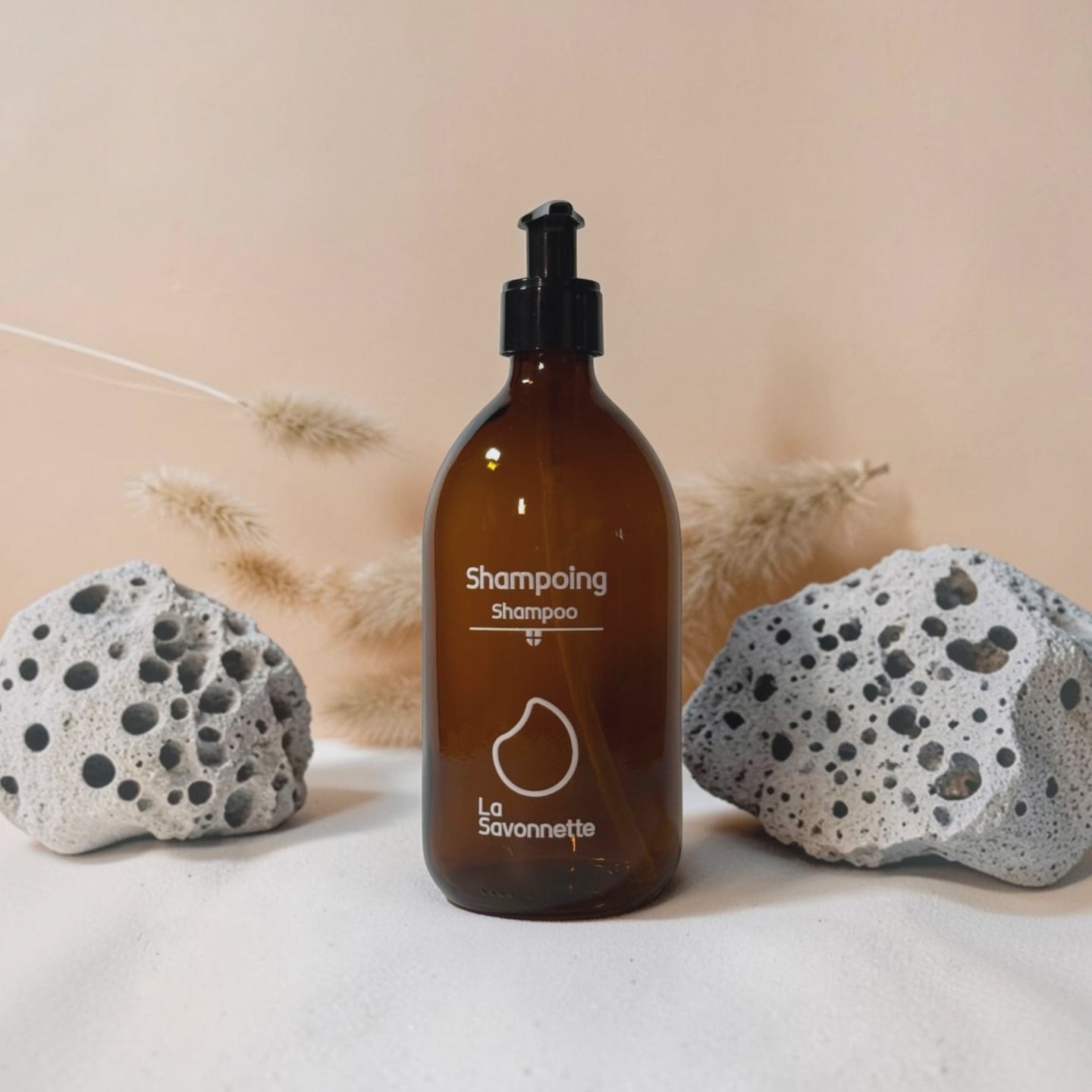 Load video: Flacon Verre - Shampoing - Sérigraphie 3D - 500 ml