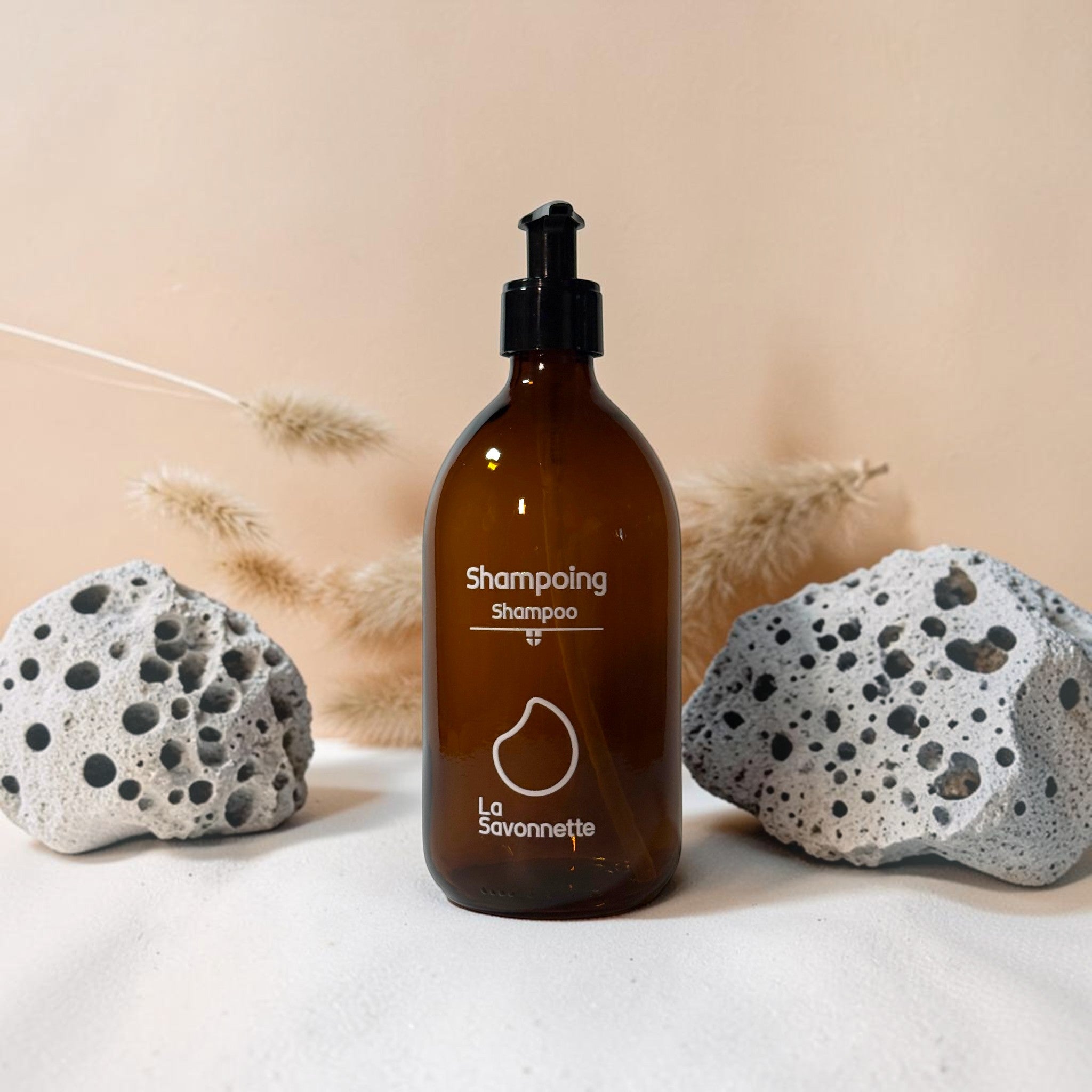 Flacon Verre - Shampoing - Sérigraphie 3D - 500 ml