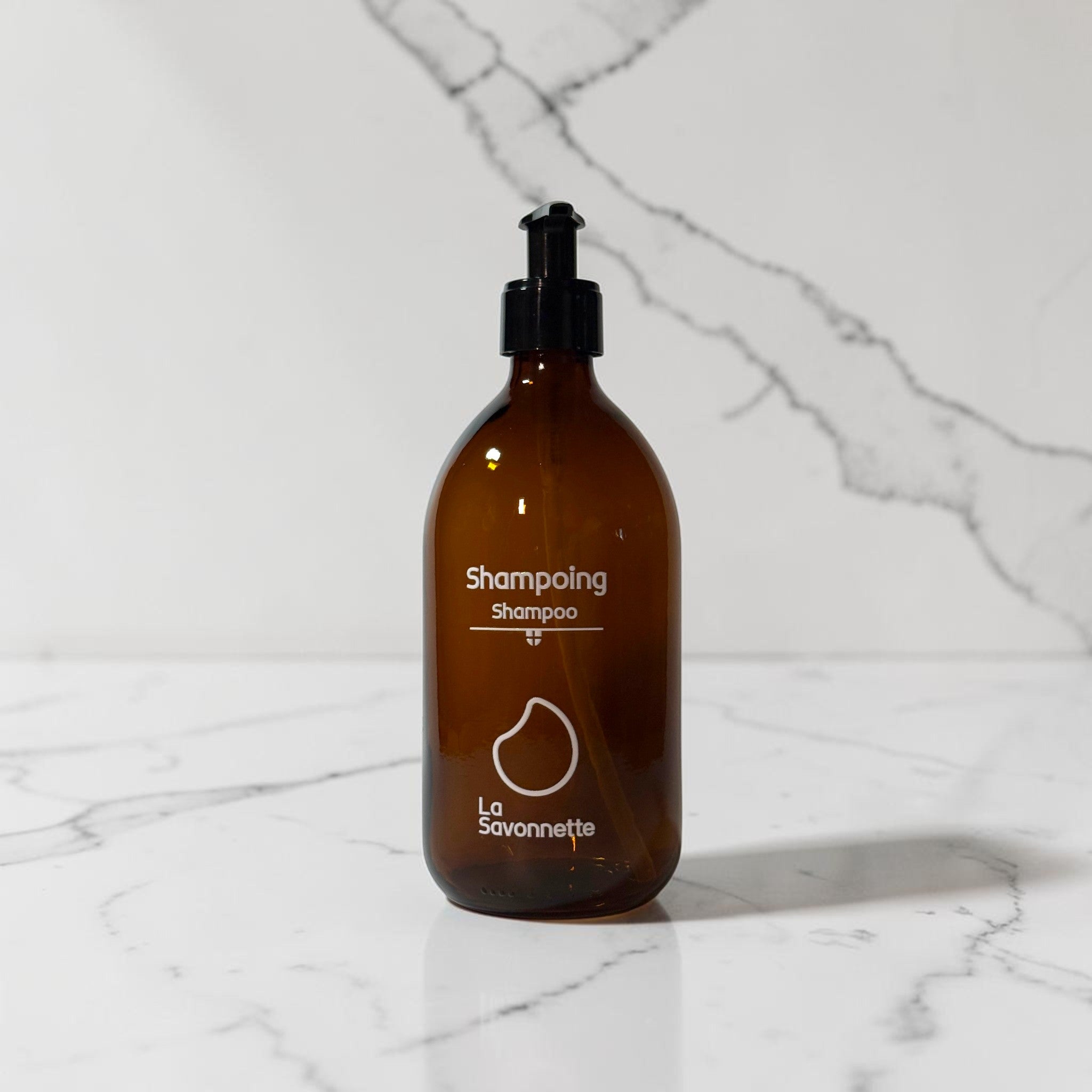 Flacon Verre - Shampoing - Sérigraphie 3D - 500 ml
